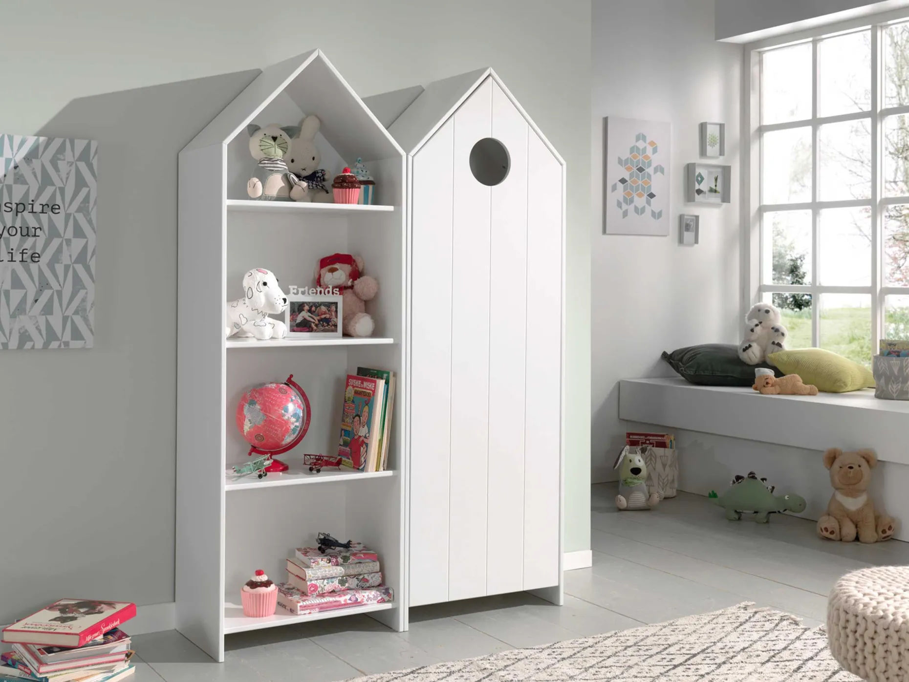 Kleiderschrank 2-teilig Casami - 115x37x172 cm - Weiß