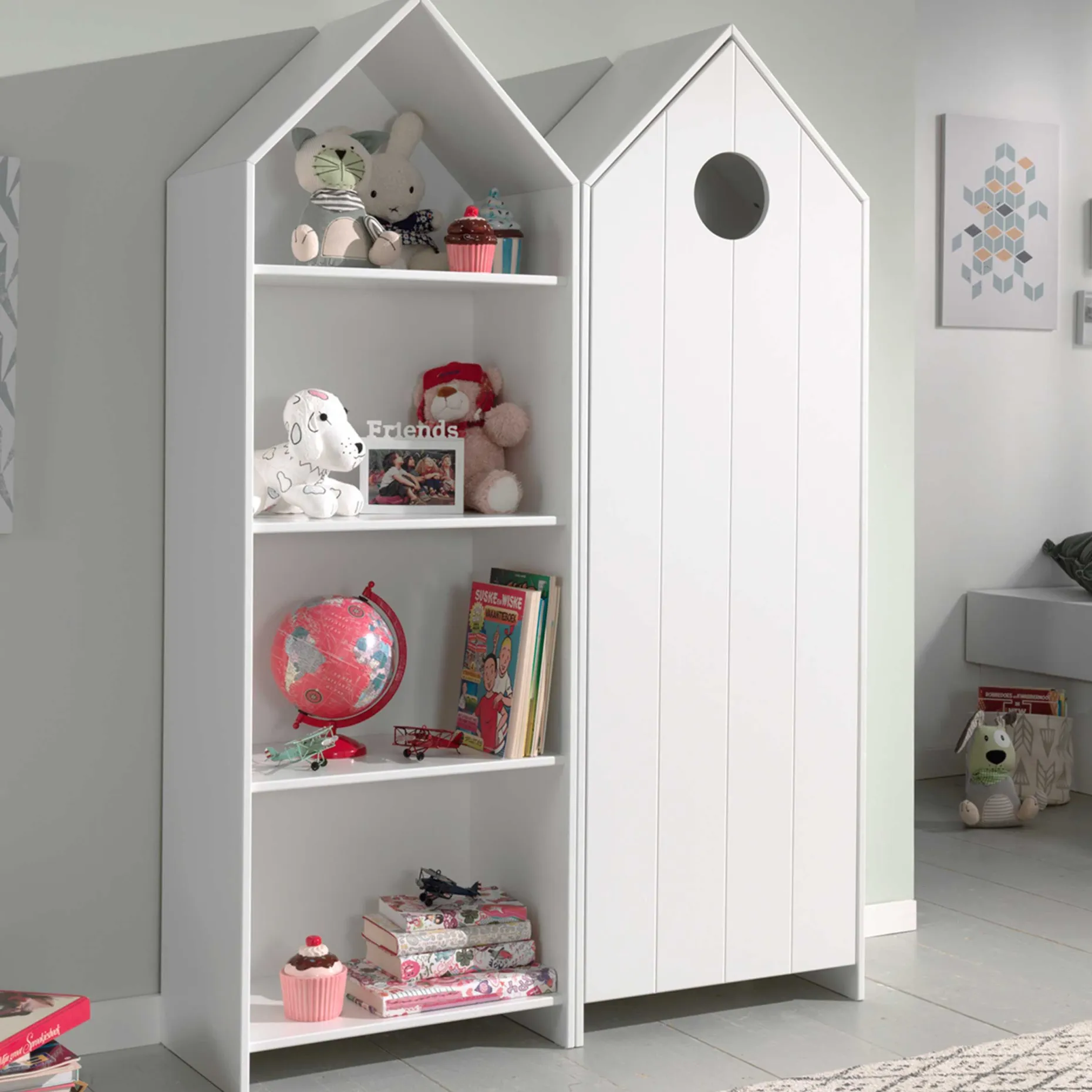 Kleiderschrank 2-teilig Casami - 115x37x172 cm - Weiß