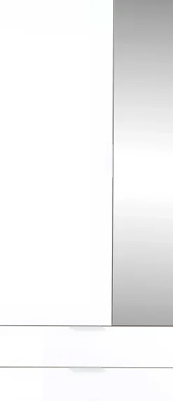 Kleiderschrank Tille 84cm mit 2 Türen und 2 Schubladen - weiß/Eiche