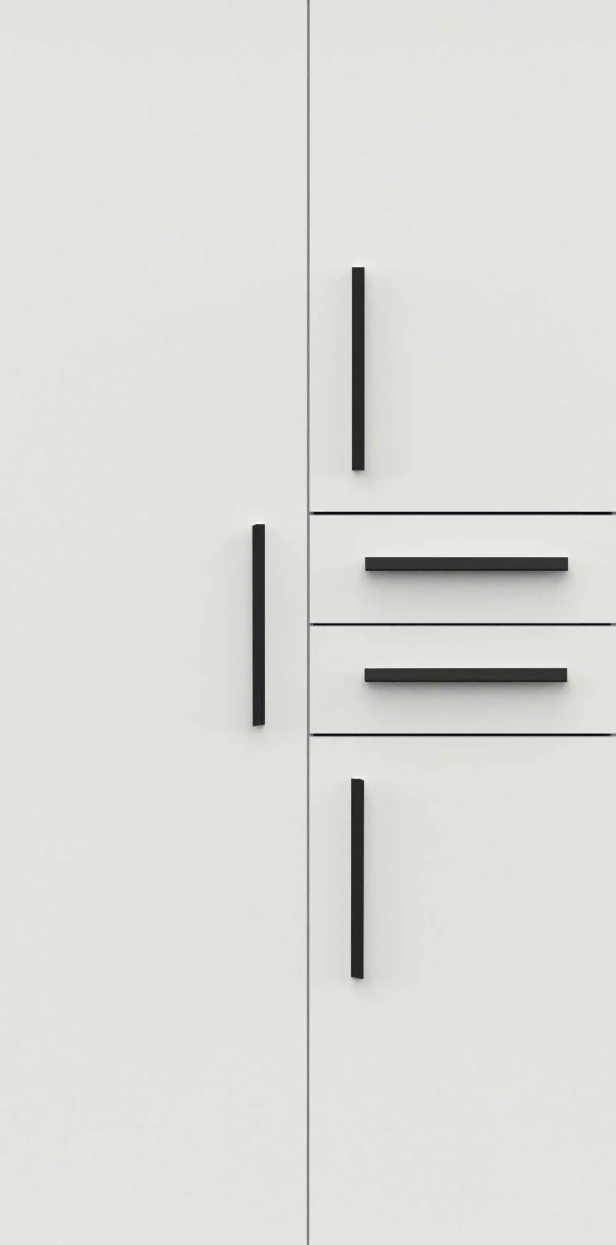 Kleiderschrank Versatil - 90x50x188cm - 3 Türen und 2 Schubladen - weiß