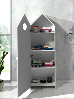 2 Kleiderschränke Bücherregal Casami - mintgrün/weiß