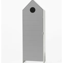 2 Kleiderschränke Bücherregal Casami - weiß/grau