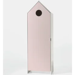 2 Kleiderschränke Bücherregal Casami - rosa/weiß/grau