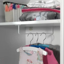 2 Kleiderschränke Bücherregal Casami - rosa/weiß/grau