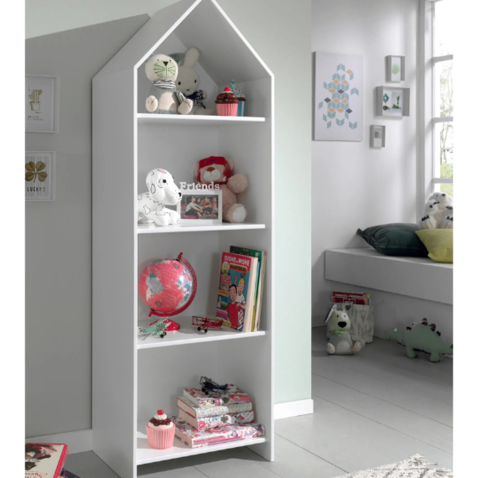 2 Kleiderschränke Bücherregal Casami - mintgrün/weiß/grau