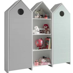 2 Kleiderschränke Bücherregal Casami - mintgrün/weiß/grau
