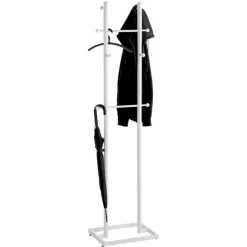 Kleiderständer mit 8 Haken - Weiß