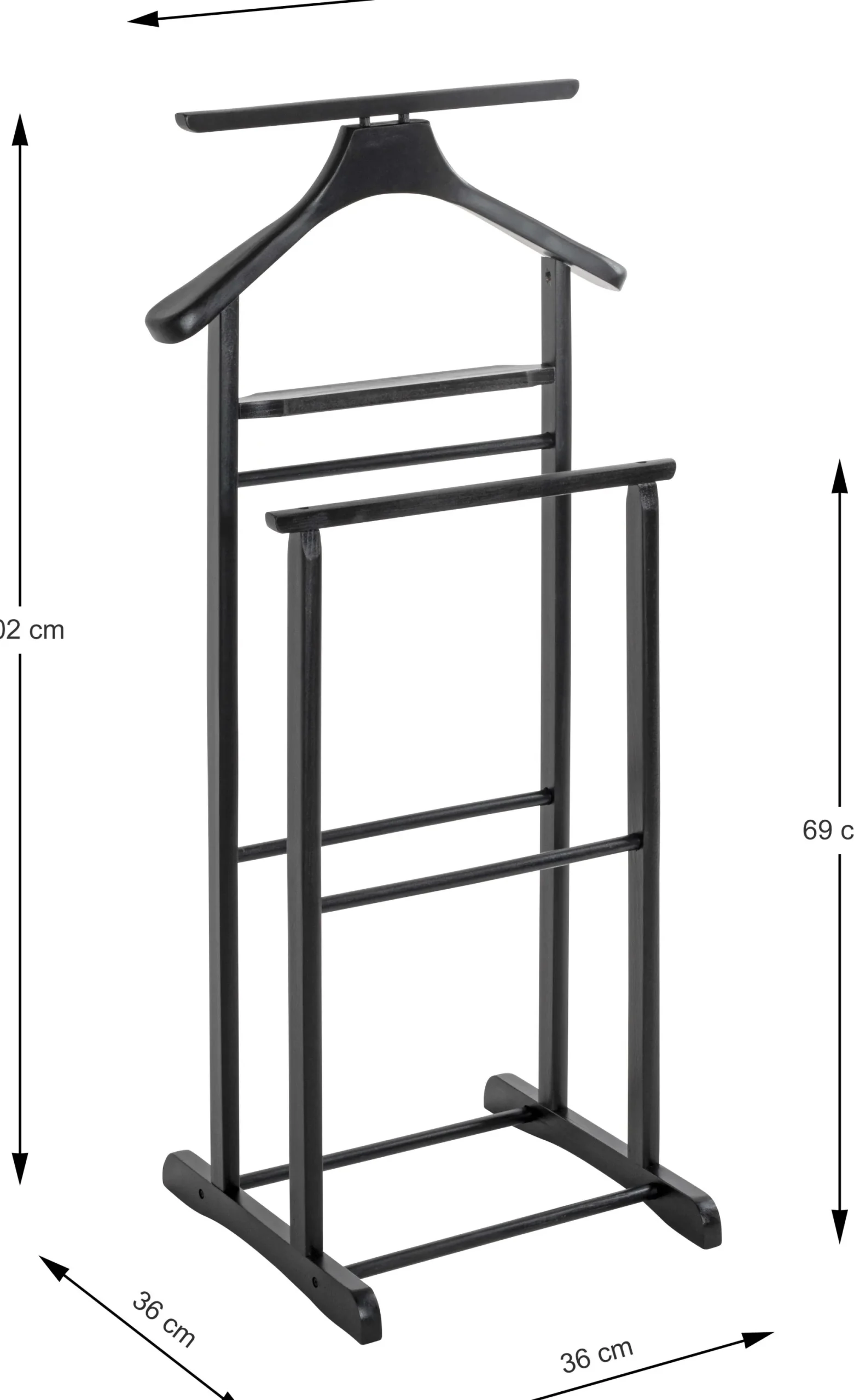 Kleiderständer mit Hosenbügel | Schwarzes Design