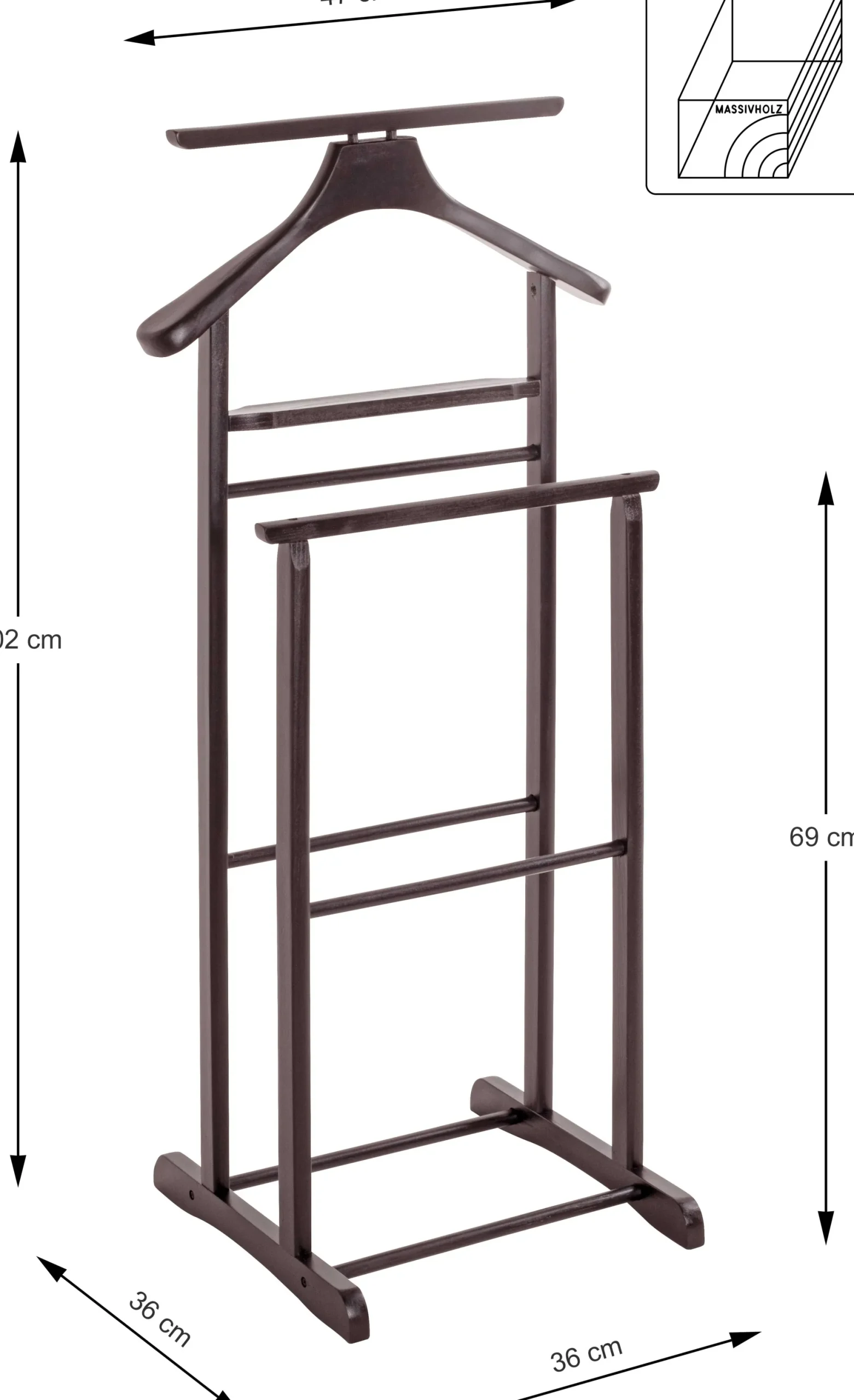 Kleiderständer mit Hosenbügel | Pine-design