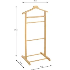 Kleiderständer mit Hosenbügel | Bambusdesign | 10 kg Belastbarkeit