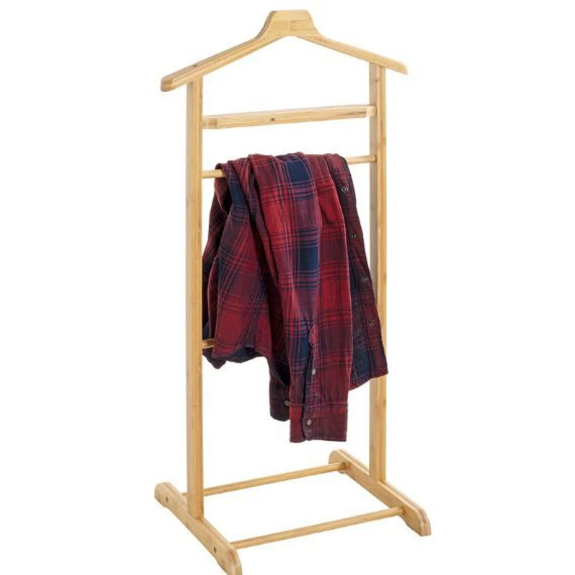 Kleiderständer mit Hosenbügel | Bambusdesign | 10 kg Belastbarkeit
