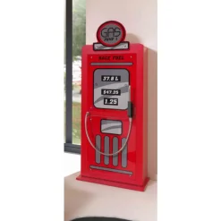 Kleinkindbett Auto 70x140 cm Kleiderschrank Petrol Pump-rot