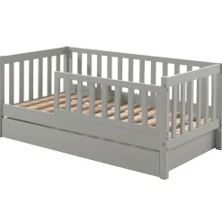 Kleinkindbett Petronille mit Bettkasten 70 x 140cm Kiefer - grau