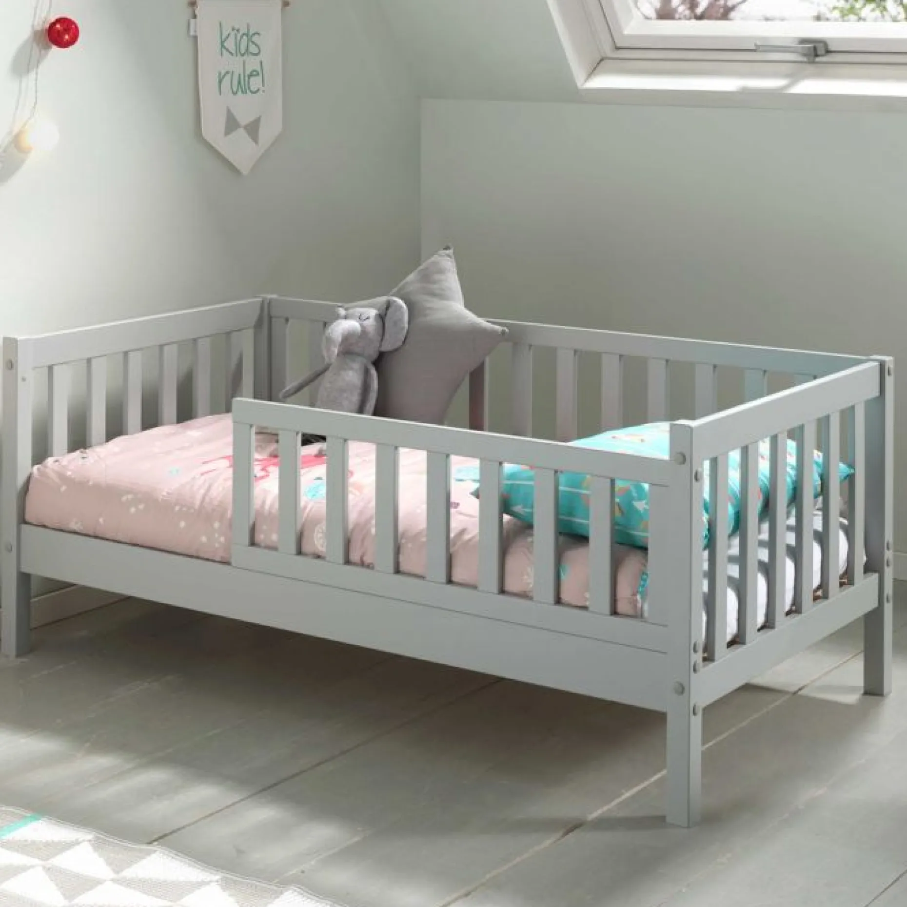 Kleinkindbett Petronille 70 x 140cm Kiefer - grau