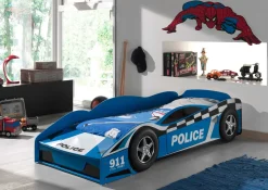 Kleinkindbett Polizeiauto 70x140cm - mit Staufach