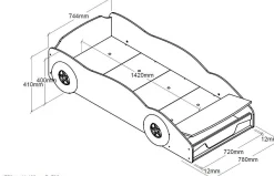 Kleinkindbett Polizeiauto 70x140cm - mit Staufach