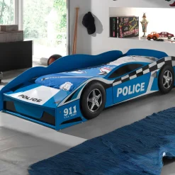 Kleinkindbett Polizeiauto 70x140cm - mit Staufach