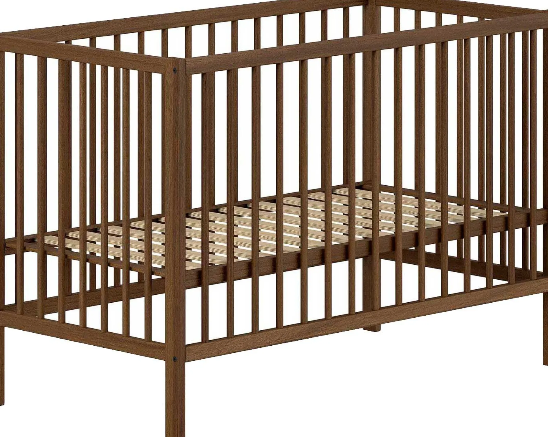 Kleinkinderbett Dino 70x140cm - verstellbar - Buche - Farbe Walnuss