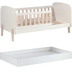 Kleinkinderbett Kiddy 70x140cm mit Bettkasten - weiß/Kiefer