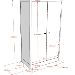 Kleinkindzimmer Forrest: Kleinkindbett 70x140cm, Kommode, Kleiderschrank - Weißbuche