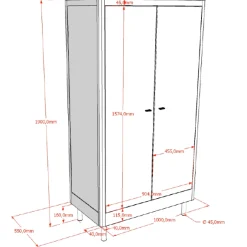 Kinder Vipack Kleinkindzimmer Forrest: Kleinkindbett 70x140cm, Wickeltisch, Kleiderschrank - buche