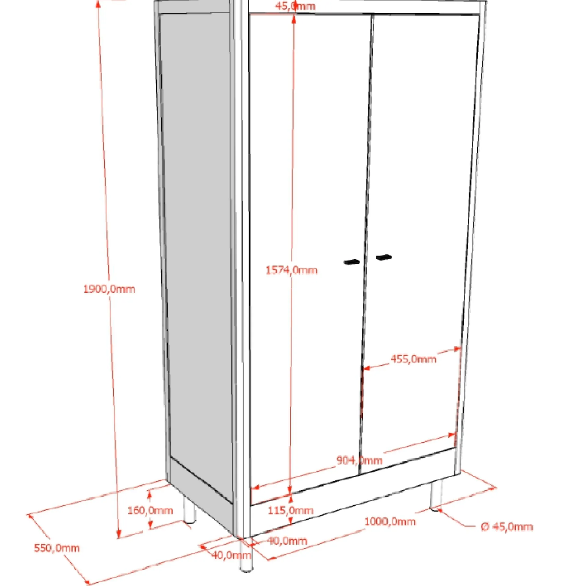 Kinder Vipack Kleinkindzimmer Forrest: Kleinkindbett 70x140cm, Wickeltisch, Kleiderschrank - buche