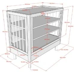 Kinder Vipack Kleinkindzimmer Forrest: Kleinkindbett 70x140cm, Wickeltisch, Kleiderschrank - buche