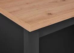 Kochinsel Julina | Platte aus Eichenholz | 124 x 75 x 91,5 cm | Schwarz