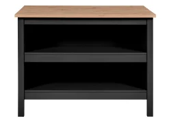 Kochinsel Julina | Platte aus Eichenholz | 124 x 75 x 91,5 cm | Schwarz