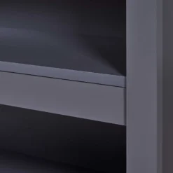 Kochinsel Nellina | Arbeitsplatte aus Eichenholz | 124 x 75 x 91,5 cm | Farbe: Anthrazit