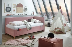 Kofferbett Cool | Mit Rückenlehne | 120 x 200 cm | Rosa Design