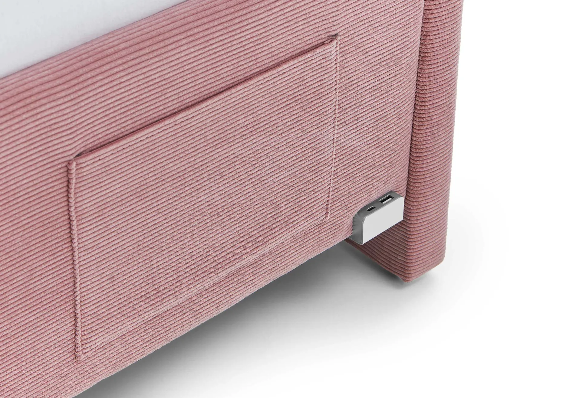 Kofferbett Cool | Mit Rückenlehne | 120 x 200 cm | Rosa Design