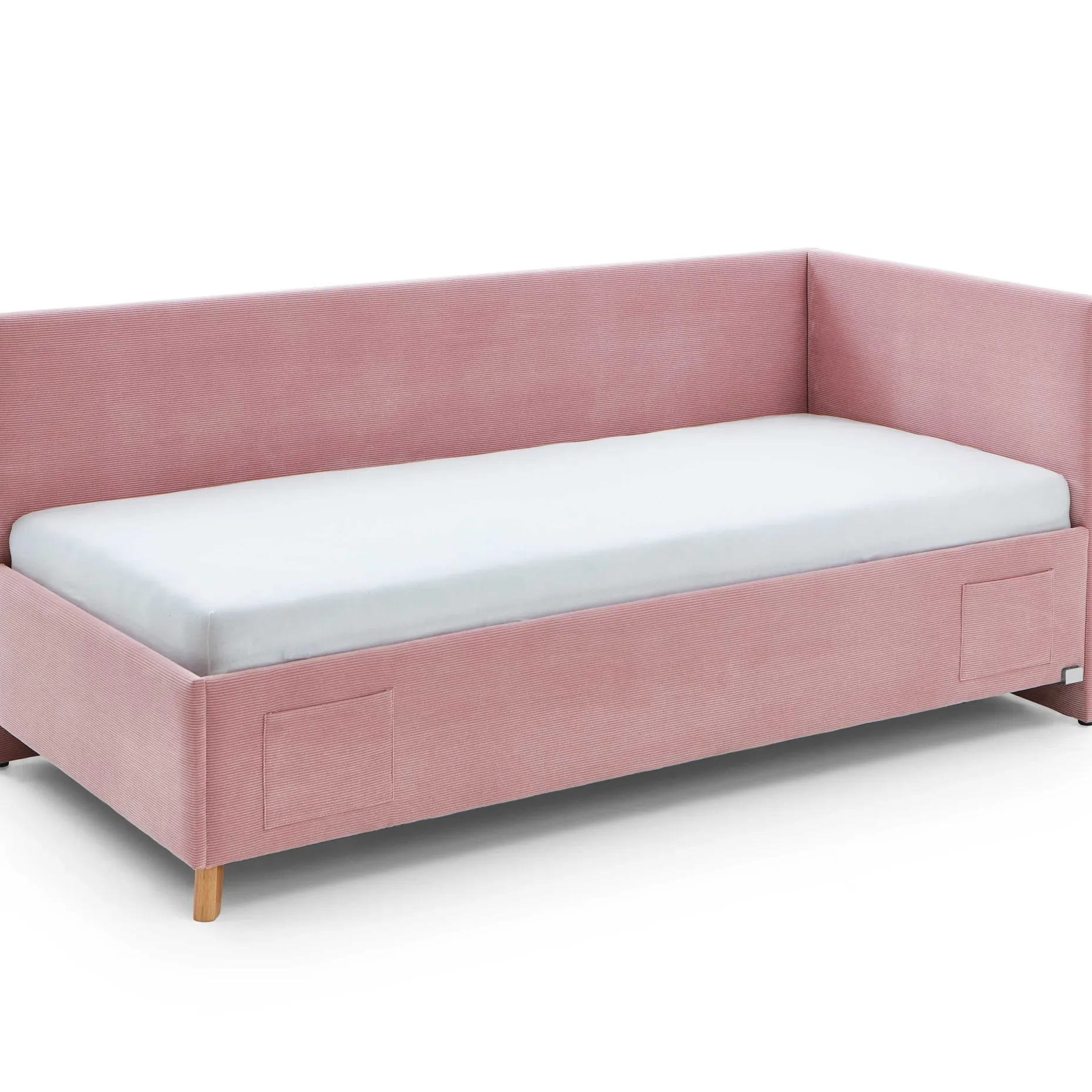 Kofferbett Cool | Mit Rückenlehne | 120 x 200 cm | Rosa Design