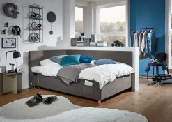 Kofferbett Cool | Mit Rückenlehne | 120 x 200 cm | Anthrazit Design