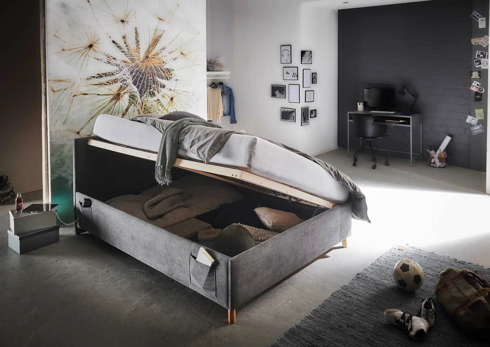 Kofferbett Cool | 140 x 200 cm | Design Anthrazit