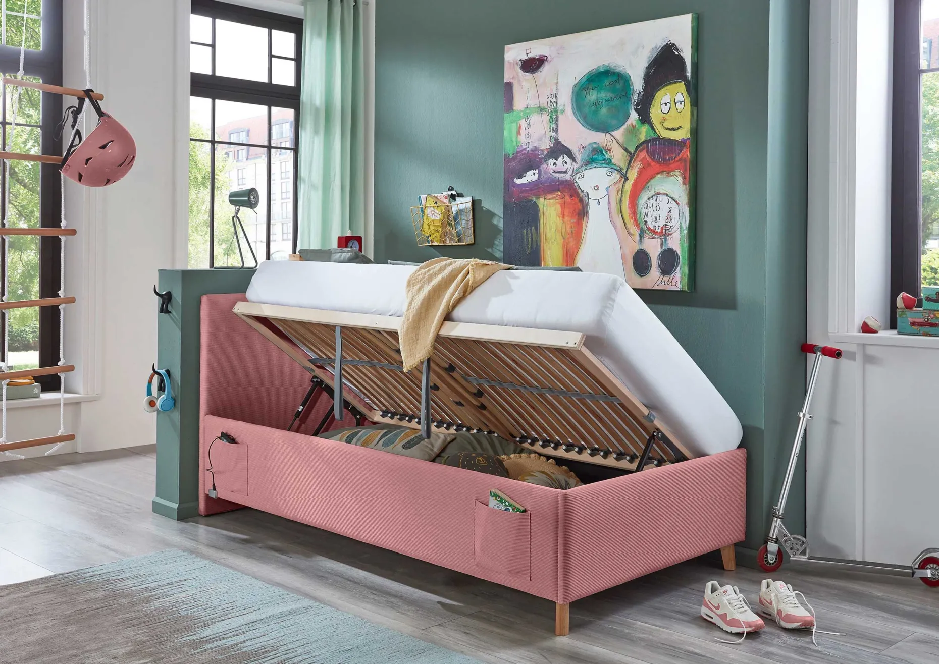 Kofferbett Cool | 120 x 200 cm | Rosa Design