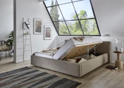 Kofferbett Kubrik | Inklusive Matratze | 140 x 200 cm | Taupe