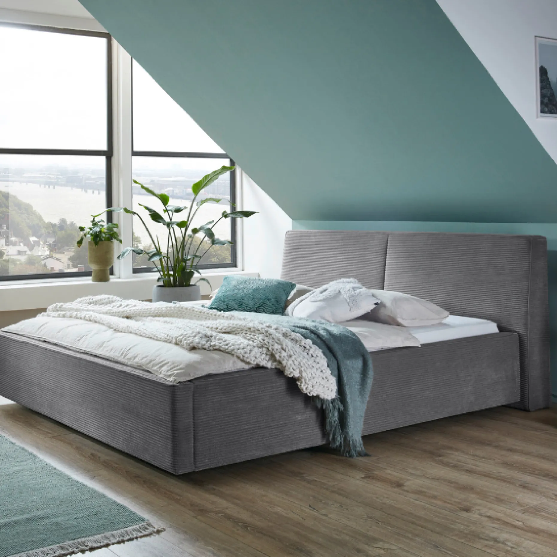 Kofferbett Mitoma | 180 x 200 cm | Design Grau