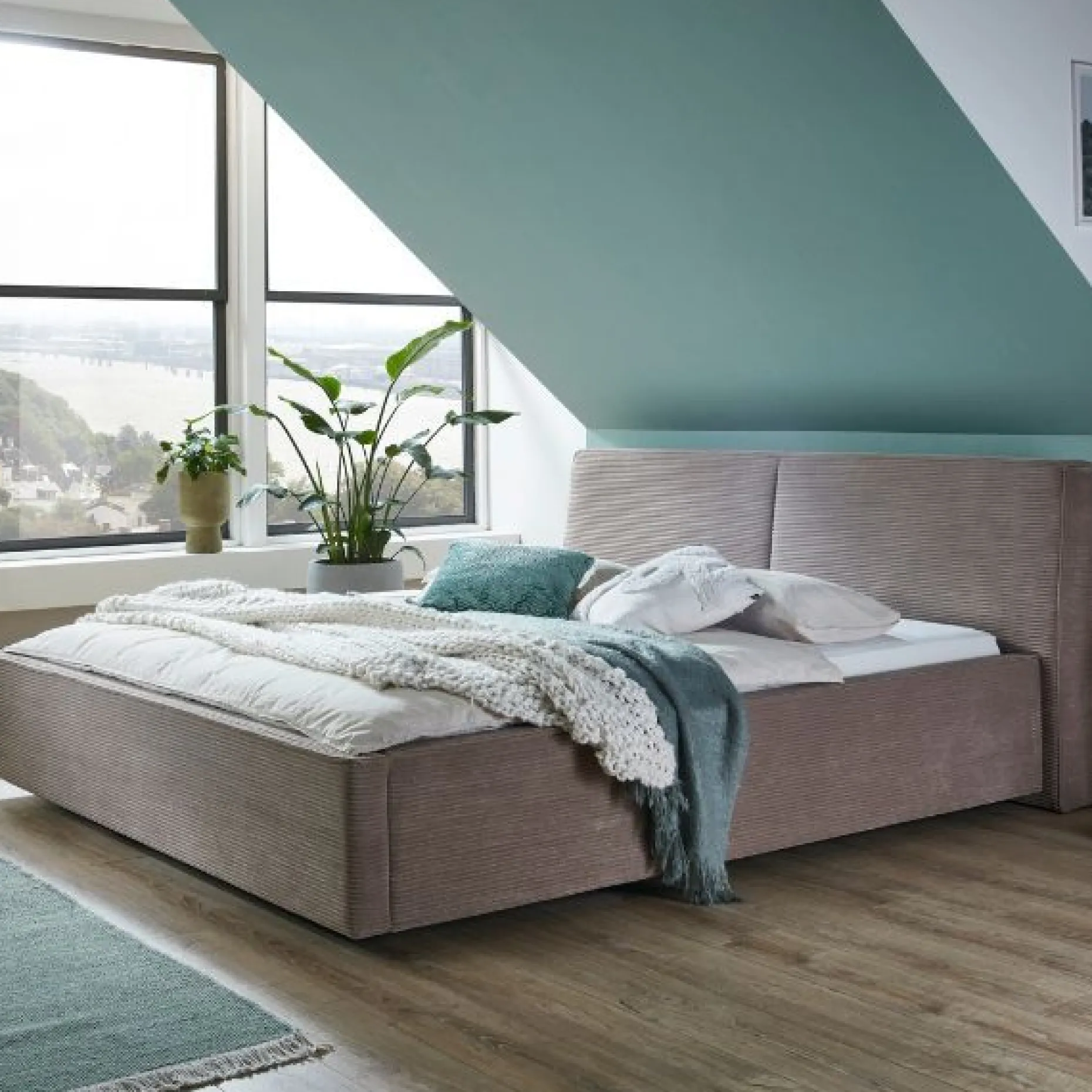 Kofferbett Mitoma | 160 x 200 cm | Design Taupe