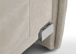 Kofferbett Ollie | Mit Rückenlehne | 140 x 200 cm | Beige Design