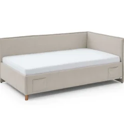 Kofferbett Ollie | Mit Rückenlehne | 140 x 200 cm | Beige Design
