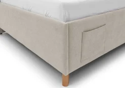 Kofferbett Ollie | Mit Rückenlehne | 140 x 200 cm | Beige Design