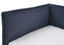 Kofferbett Ollie | Mit Rückenlehne | 140 x 200 cm | marineblaues Design