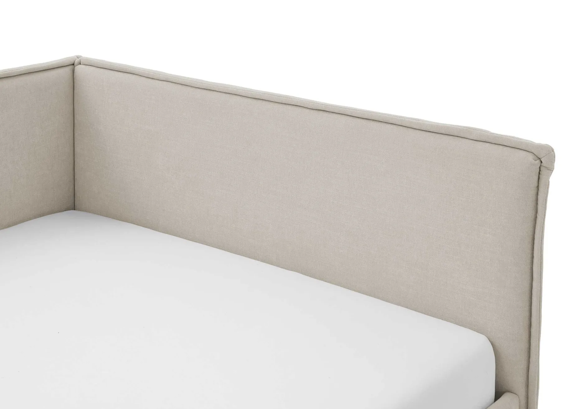Kofferbett Ollie | Mit Rückenlehne | 90 x 200 cm | Beige Design