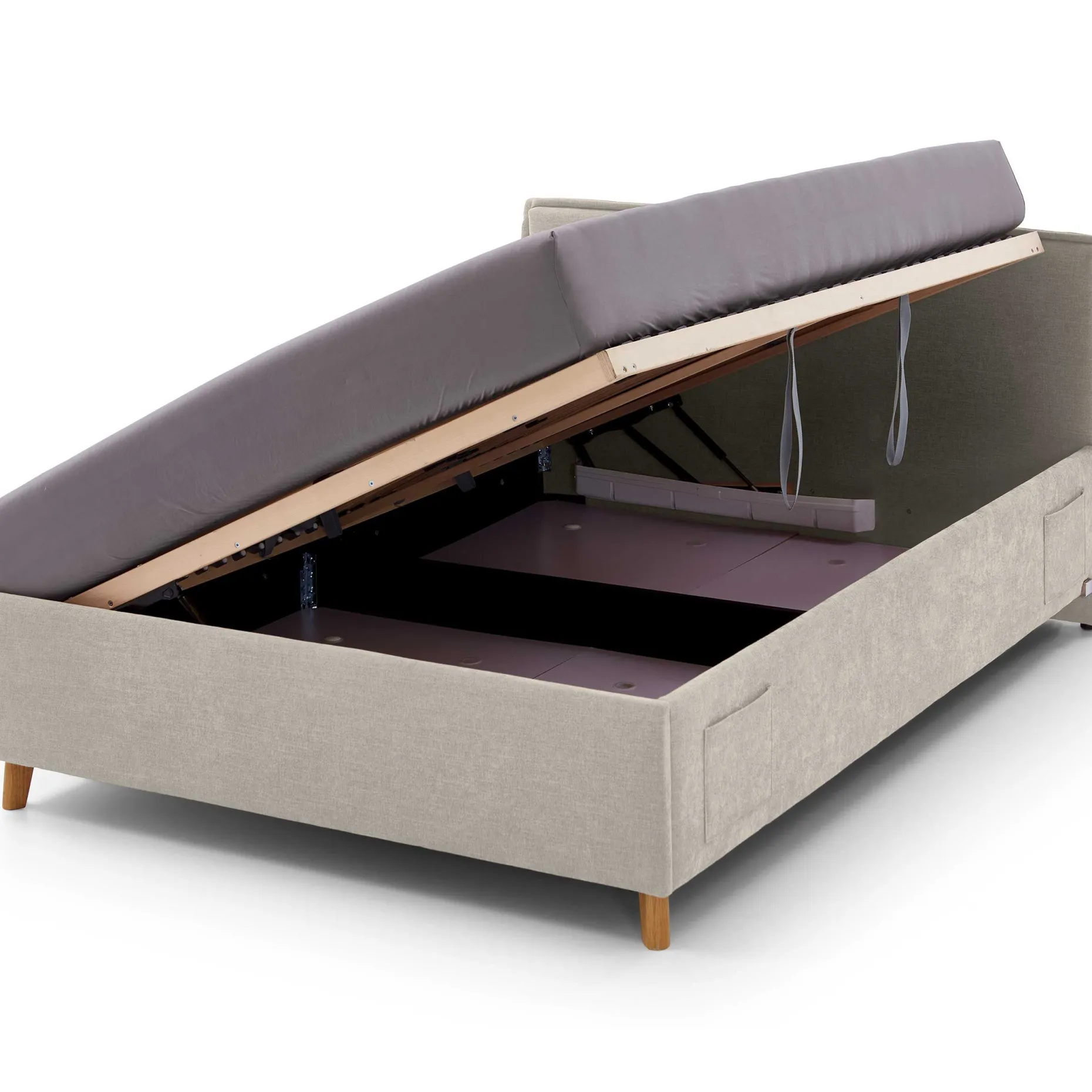 Kofferbett Ollie | 90 x 200 cm | Design Beige