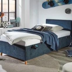 Kofferbett Ollie | 90 x 200 cm | Design Blau