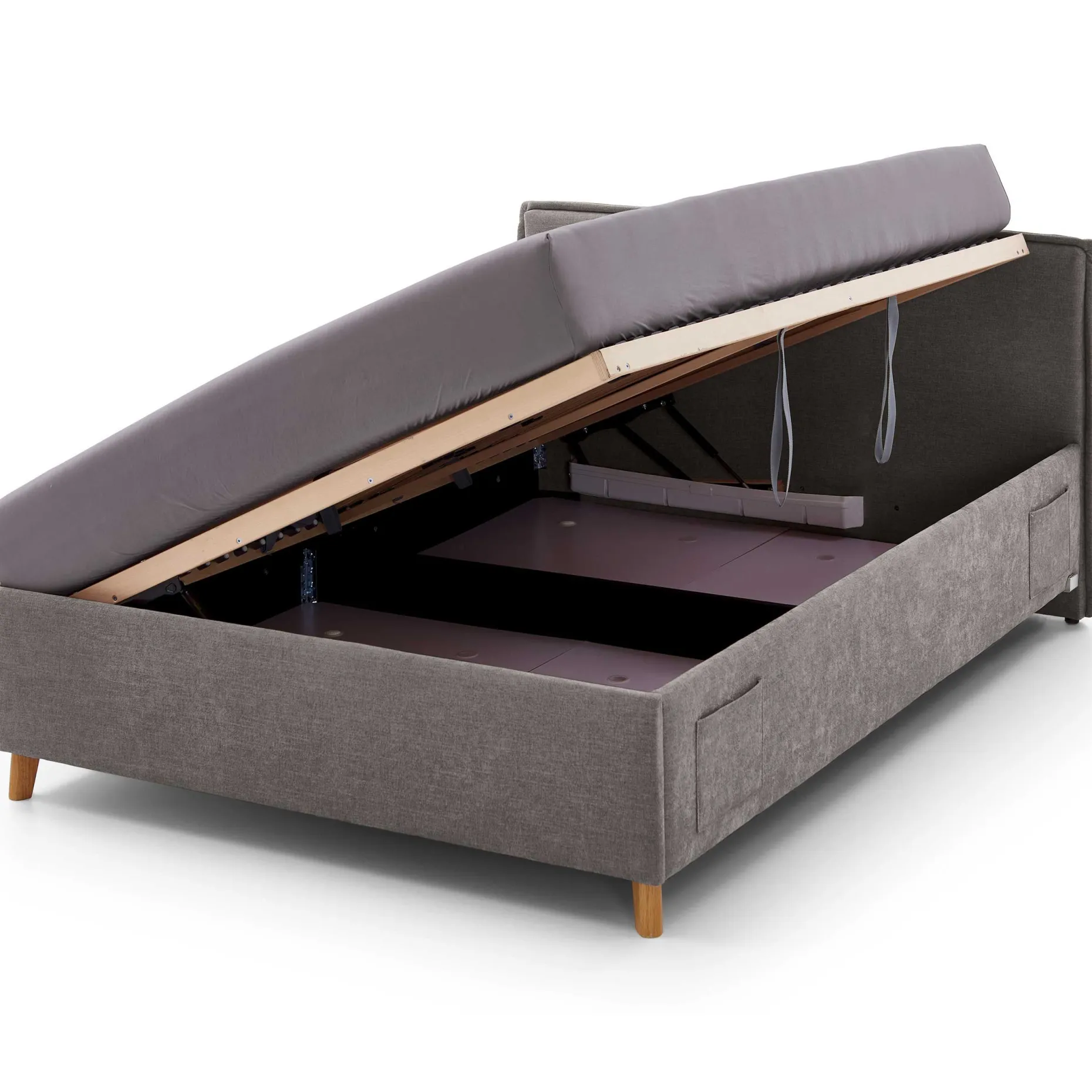 Kofferbett Ollie | 90 x 200 cm | Design Grau