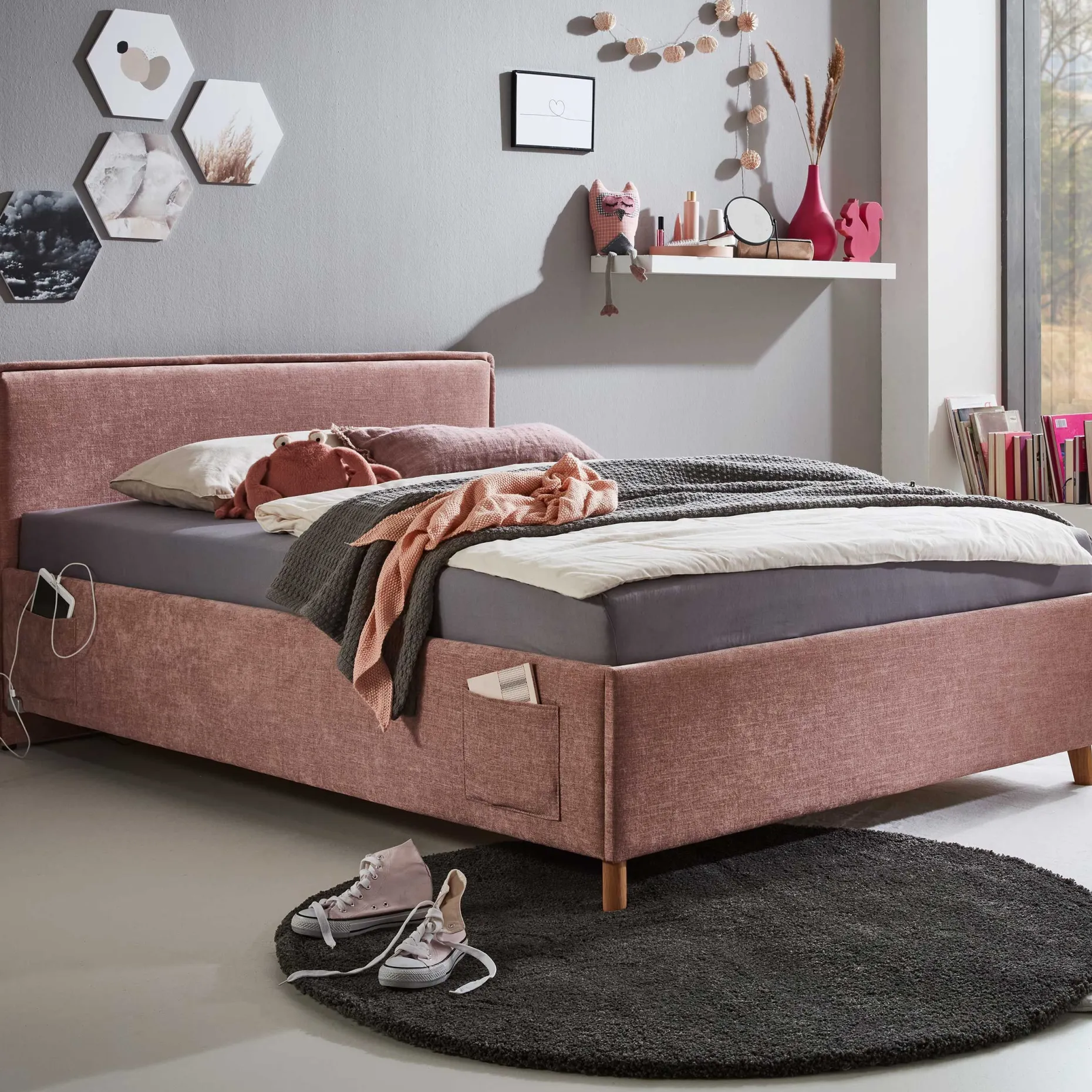 Kofferbett Ollie | 120 x 200 cm | Rosa Design