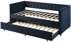 Kojenbett Auckland - 90 x 200 cm - Mit Rollbett - Schwarzer Velours