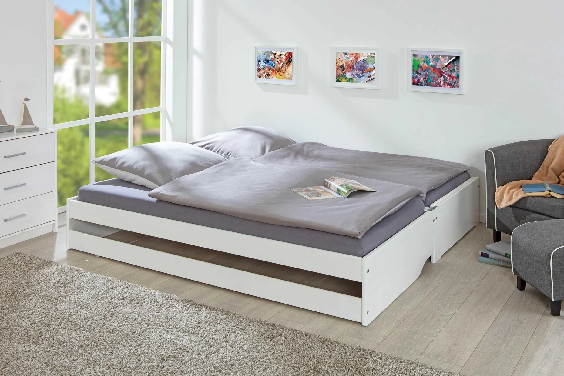 Kojenbett Lothar 90x200 cm - white wash